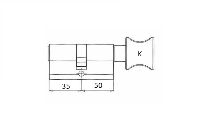 S2 Knopcilinder SKG2 K50/35 - Afbeelding 2