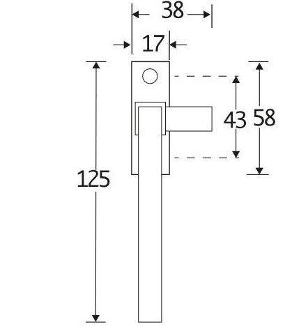 Raamboom Met Sluitplaat Links Kare messing antiek