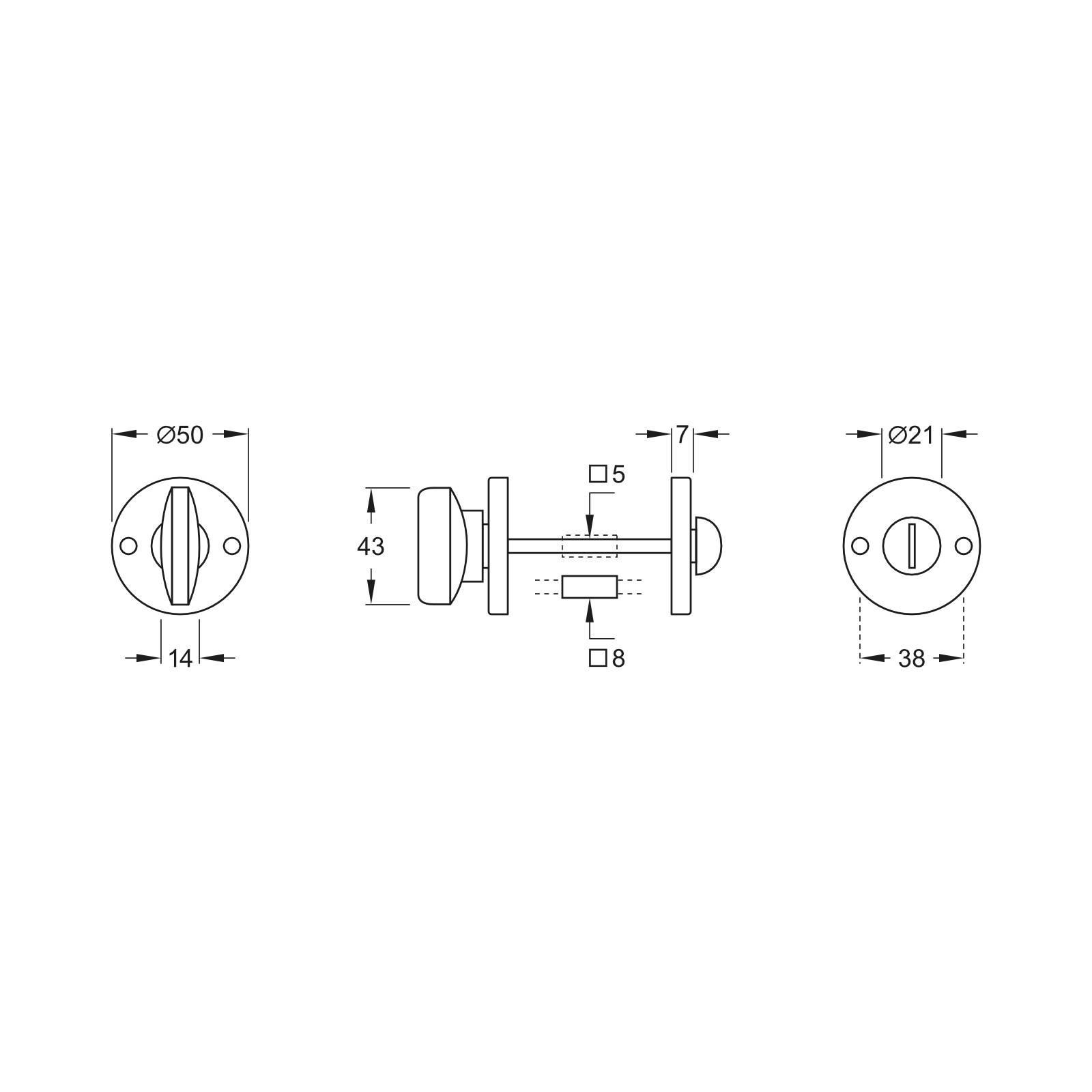 WC-Sluiting 5-8 mm Elegant messing antiek