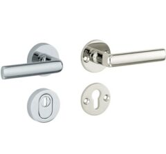 SKG3 krukkruk op rozet Padania Rechts + kerntrekbeveiliging glans nikkelglans chroom