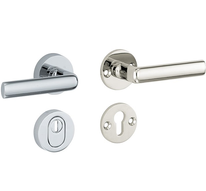 SKG3 krukkruk op rozet Padania Rechts + kerntrekbeveiliging glans nikkelglans chroom