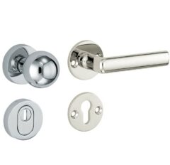 SKG3 knopkruk op rozet Padania Rechts + kerntrekbeveiliging glans nikkelglans chroom