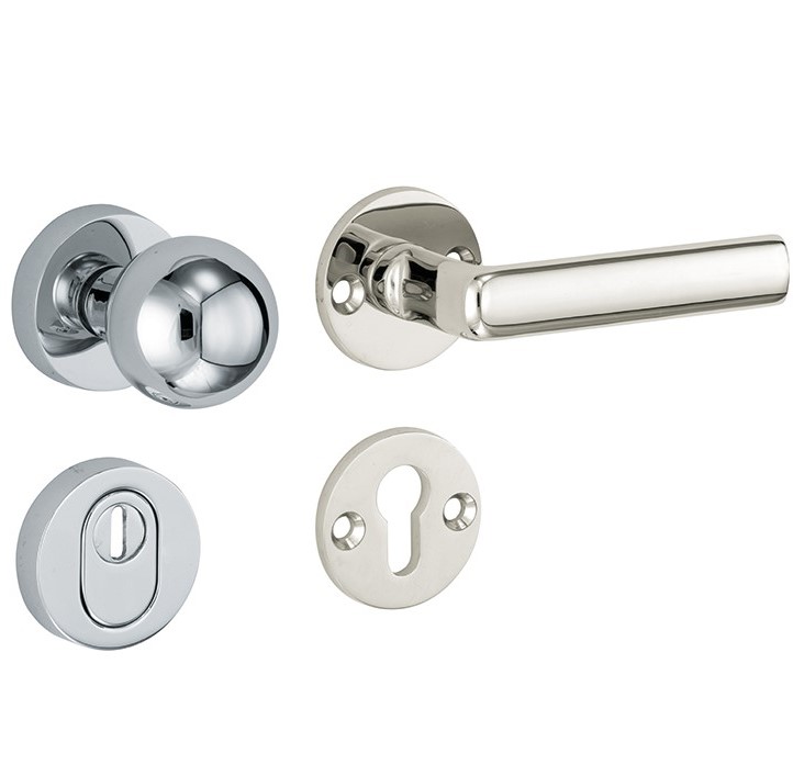 SKG3 knopkruk op rozet Padania Rechts + kerntrekbeveiliging glans nikkelglans chroom