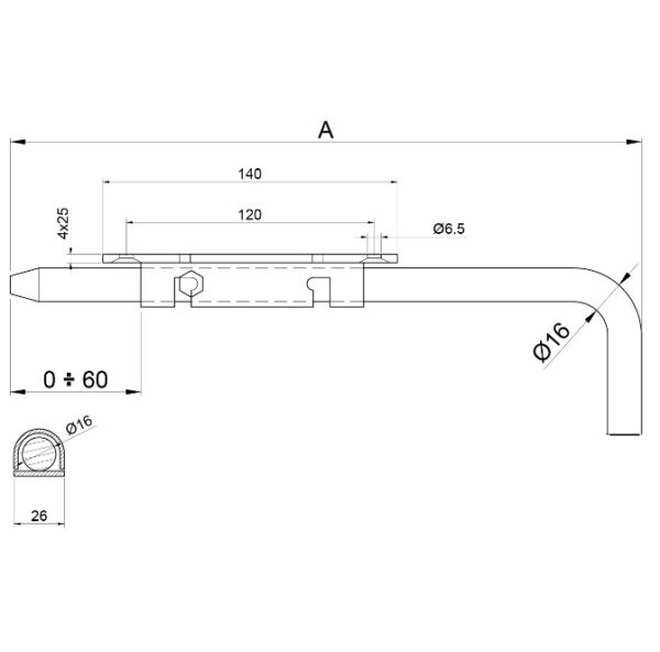 IBFM grondgrendel staal verzinkt 500 mm