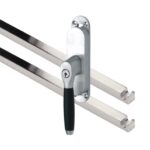 Kruk-espagnolet Afsluitbaar Ton ebben Links Mat Nikkel Ongelakt Inclusief 2 Stangen