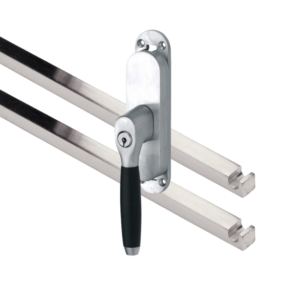 Kruk-espagnolet Afsluitbaar Ton ebben Links Mat Nikkel Ongelakt Inclusief 2 Stangen