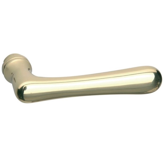 Enkele deurkruk Linea rechts messing gelakt