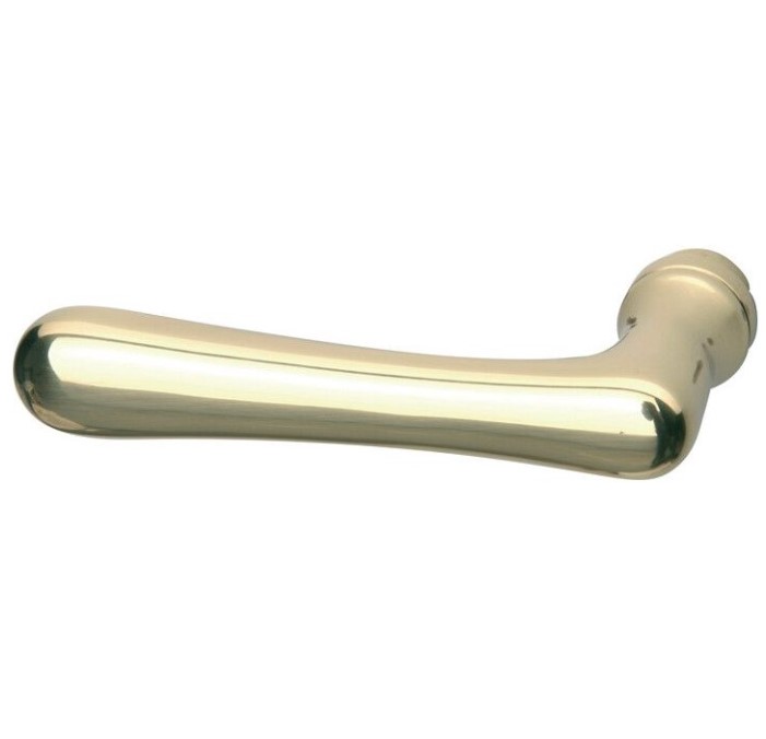 Enkele deurkruk Linea links messing gelakt