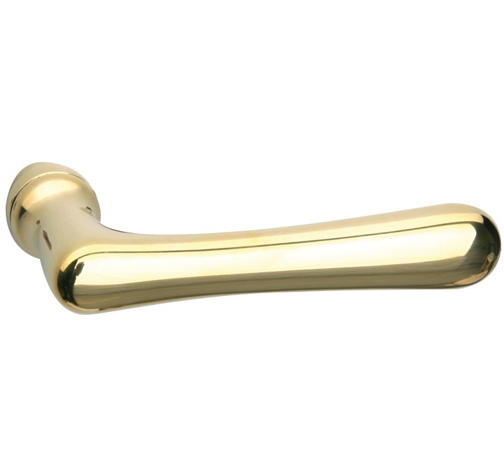 Enkele deurkruk Linea rechts messing PVD