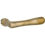 Enkele deurkruk Linea rechts messing antiek