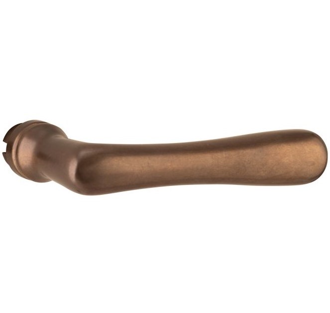 Enkele deurkruk Linea rechts messing antiek brons