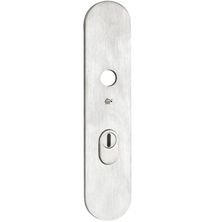 SKG3 ovaal schild PC72 buiten met kerntrekbeveiliging mat nikkel PVD