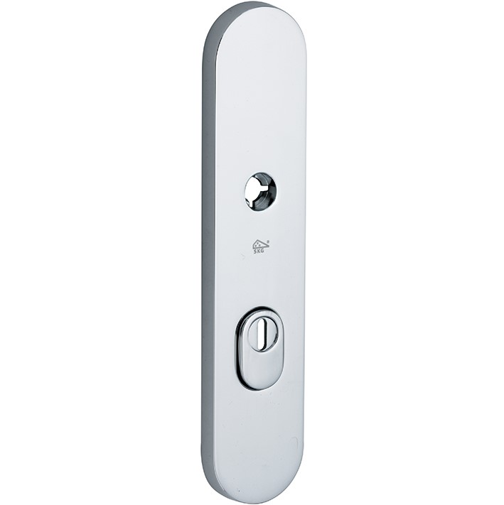 SKG3 ovaal schild PC92 buiten met kerntrekbeveiliging glans chroom
