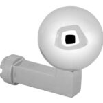 Knop Bauhaus kogel tbv SKG schild glans chroom