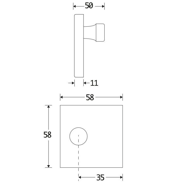 Knop Bauhaus tbv SKG schild mat chroom