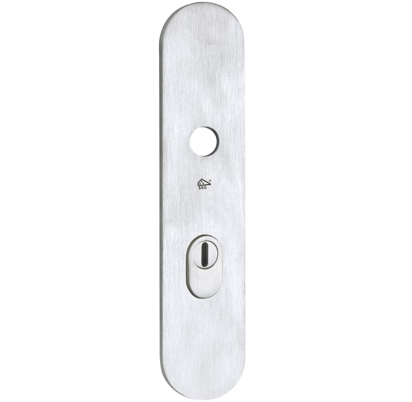 SKG3 ovaal schild PC55 buiten met kerntrekbeveiliging mat chroom