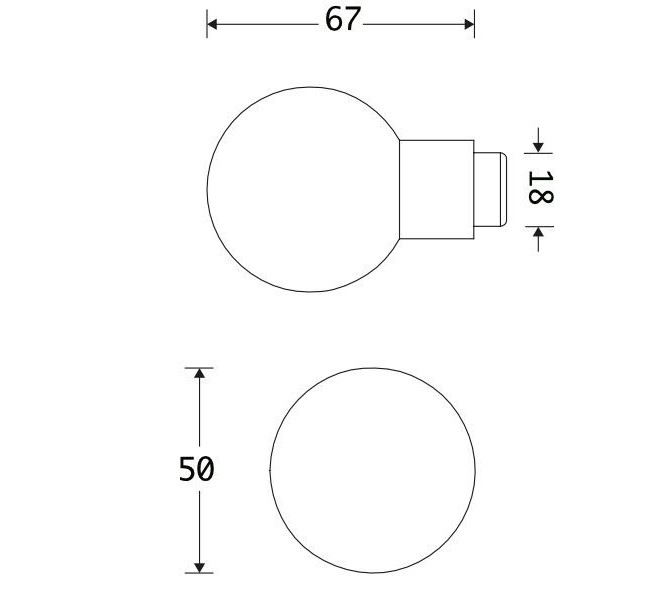Knop Kogel tbv SKG schild messing PVD