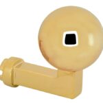 Knop Bauhaus kogel tbv SKG schild messing ongelakt