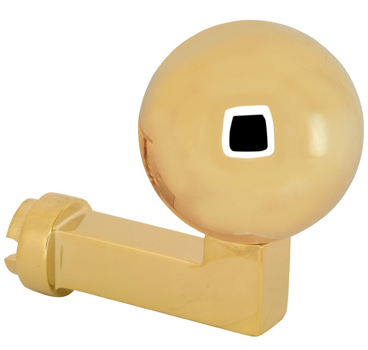 Knop Bauhaus kogel tbv SKG schild messing ongelakt