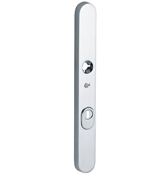 SKG3 ovaal smal schild PC72 buiten met kerntrekbeveiliging glans chroom