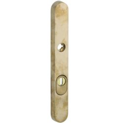 SKG3 ovaal smal schild PC72 buiten met kerntrekbeveiliging messing antiek