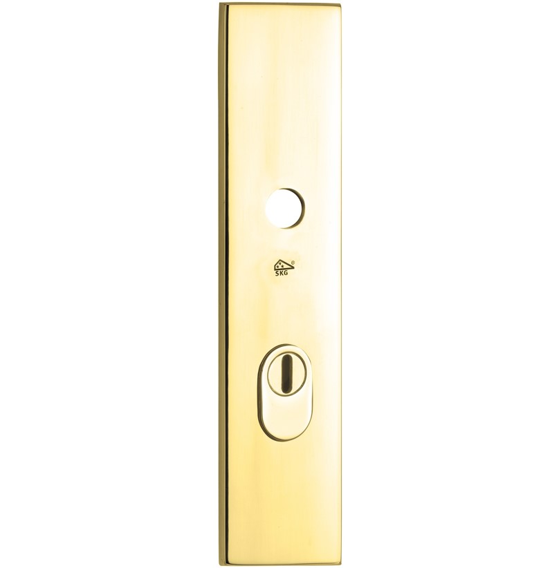 SKG3 rechthoekig schild PC72 buiten met kerntrekbeveiliging messing ongelakt