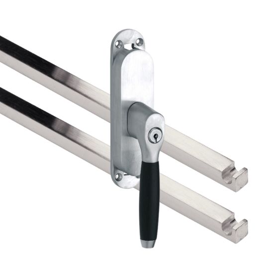 Kruk-espagnolet Afsluitbaar Ton ebben Rechts Mat Nikkel Ongelakt Inclusief 2 Stangen