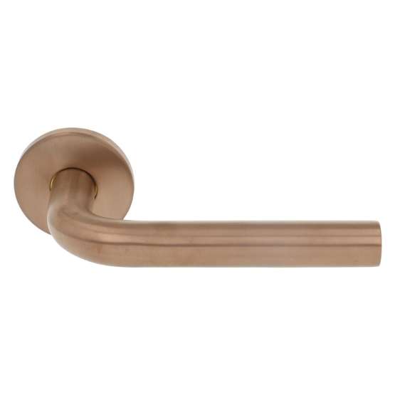 Deurkruk BASIC LBIII-19 op ronde rozet PVD mat brons