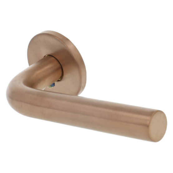 Deurkruk BASIC LBIII-19 op ronde rozet PVD mat brons