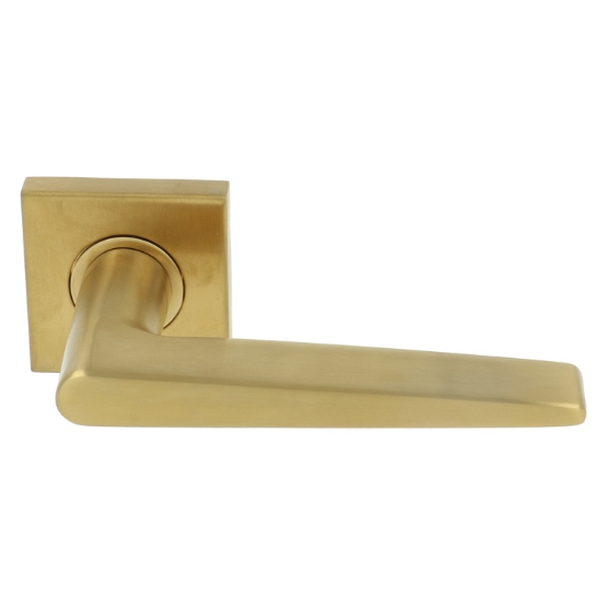 Deurkruk BASIC LBXXIH op vierkant rozet PVD mat goud