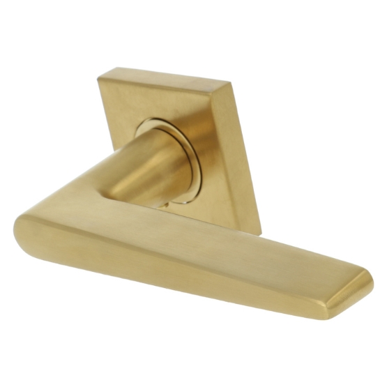 Deurkruk BASIC LBXXIH op vierkant rozet PVD mat goud