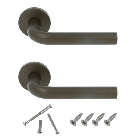 Deurkruk Demi op ronde rozet Brons