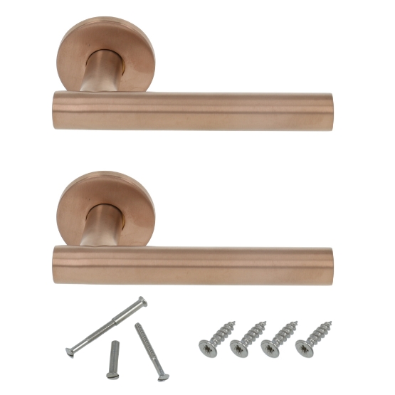 Deurkruk Jeffrey op ronde rozet PVD Mat Brons