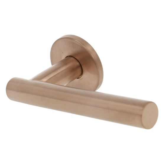 Deurkruk Jeffrey op ronde rozet PVD Mat Brons