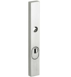 SKG3 rechthoekig smal schild PC92 buiten met kerntrekbeveiliging mat nikkel PVD