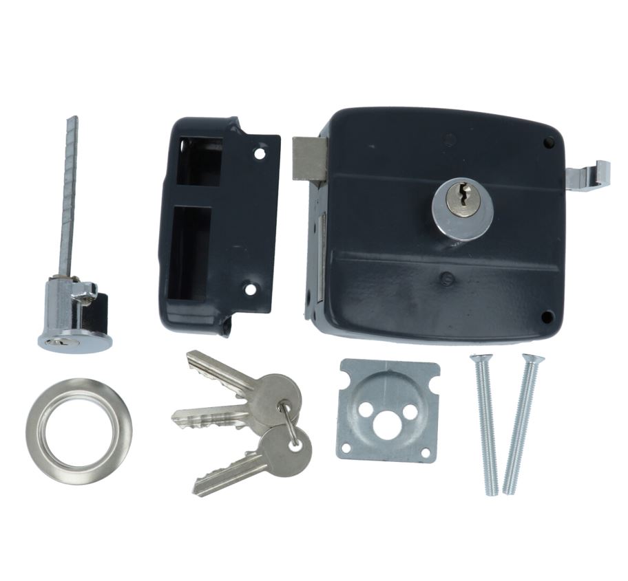 Oplegdeurslot 7490 DIN rechts zwart gelakt