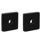 Intersteel rozetten massief vierkant 53x53x10mm verdekt met nokken en veer, geheel rvs, mat zwart