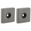 Intersteel rozetten massief vierkant 53x53x10mm verdekt met nokken en veer, geheel rvs
