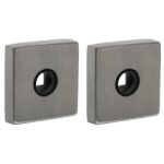 Intersteel rozetten massief vierkant 53x53x10mm verdekt met nokken en veer, geheel rvs