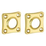 Set van twee krukrozetten vierkant 38mm messing gelakt