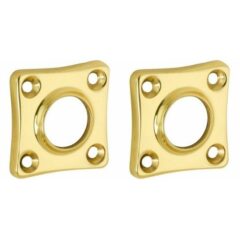 Set van twee krukrozetten vierkant 38mm messing gelakt
