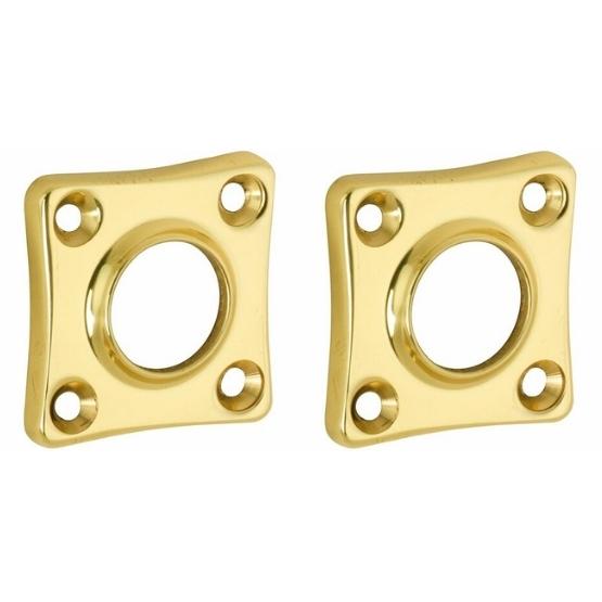 Set van twee krukrozetten vierkant 38mm messing gelakt