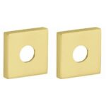 Set van twee krukrozetten Bauhaus verdekt messing gelakt