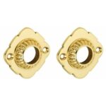 Set van twee krukrozetten Nouveau messing gelakt