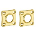 Set van twee krukrozetten vierkant 38mm messing ongelakt