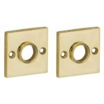 Set van twee krukrozetten Bauhaus messing ongelakt