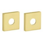 Set van twee krukrozetten Bauhaus verdekt messing ongelakt