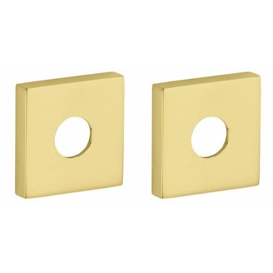 Set van twee krukrozetten Bauhaus verdekt messing ongelakt