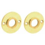 Set van twee krukrozetten Chemin de Fer 50mm messing ongelakt