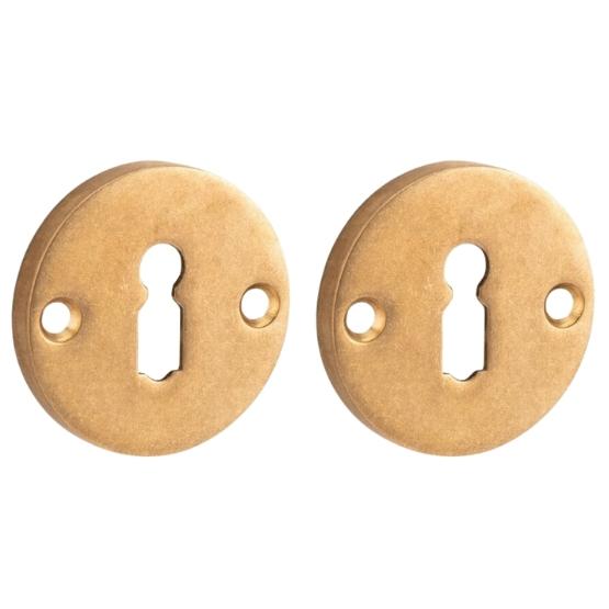 Set van twee Sleutelplaatjes Elegant BB messing antiek